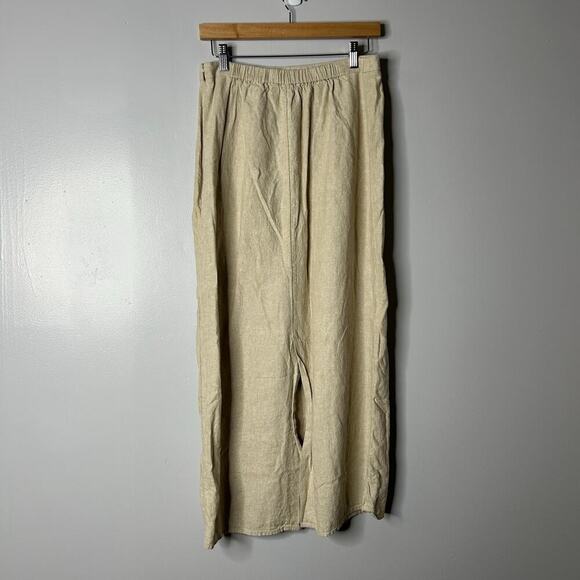 Old Navy Linen Blend Column Skirt Women’s Medium Natural Tan Maxi Beachy Neutral - Picture 8 of 11